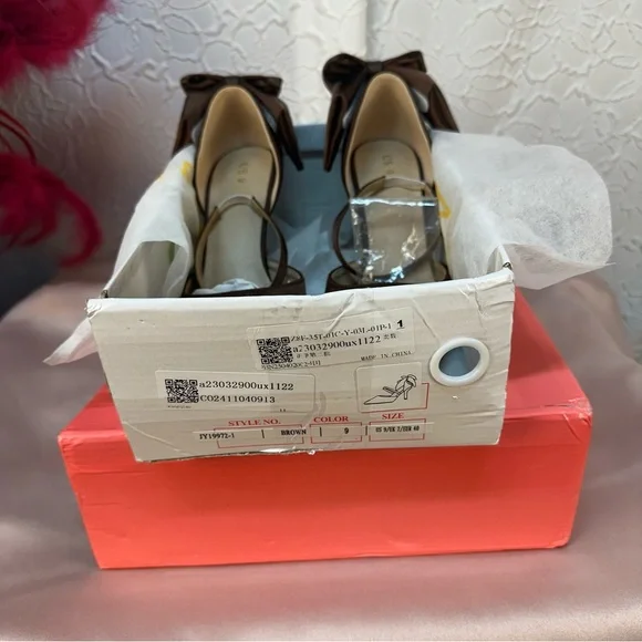 Allegra K- Women’s Satin Pointed Toe (detachable 🎀)Heels (9)‼️NIB‼️🤎 - Picture 11 of 12